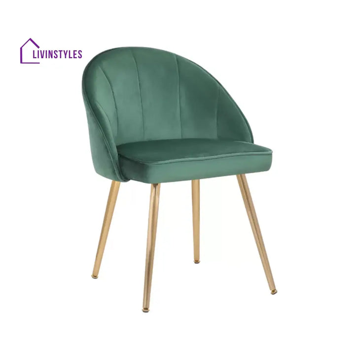 Sleek Velvet Dining Chair Green Furniture