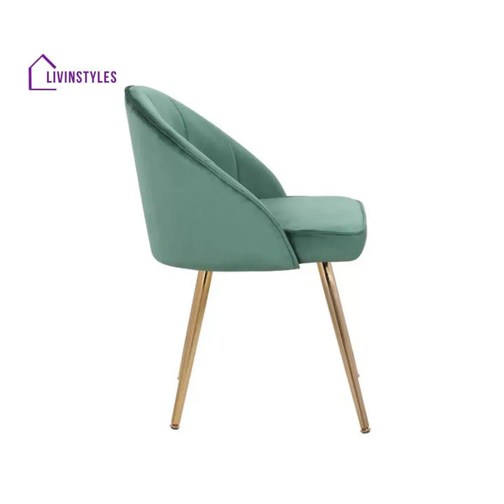 Sleek Velvet Dining Chair Green Furniture