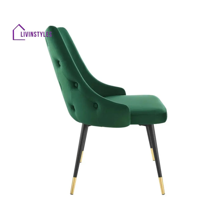 Sleek Velvet Dining Table Chair Green Furniture