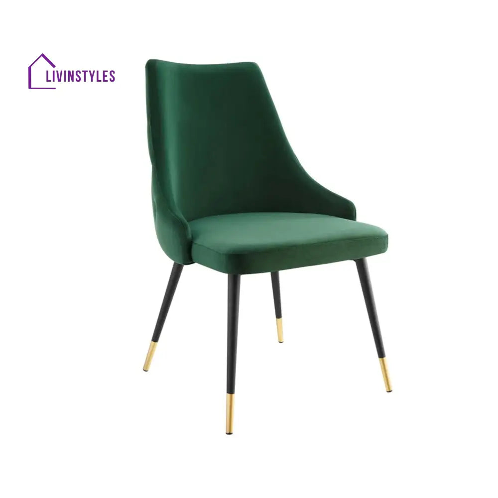 Sleek Velvet Dining Table Chair Green Furniture