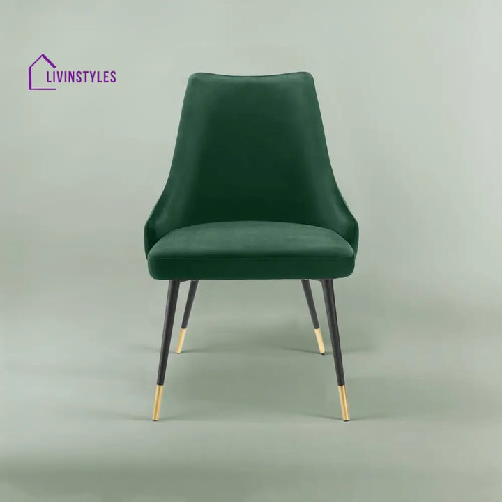 Sleek Velvet Dining Table Chair Green Furniture