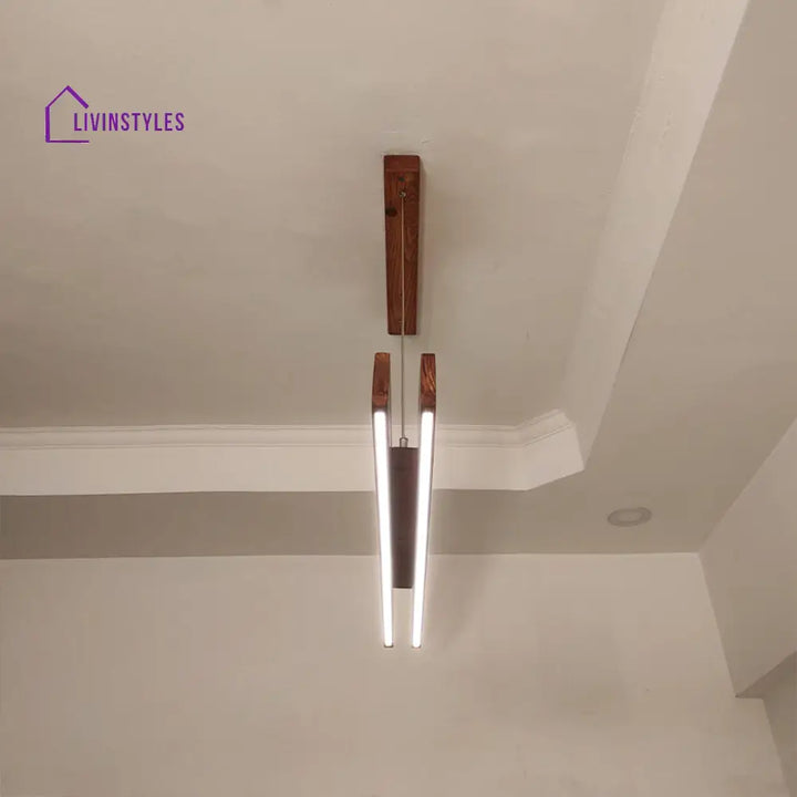 Slimline 36 Duo Wooden Led Hanging Lamp Lamps