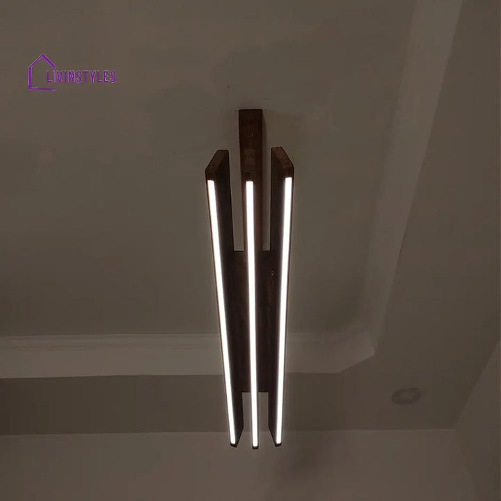 Slimline 36 Trio Wooden Led Hanging Lamp Lamps