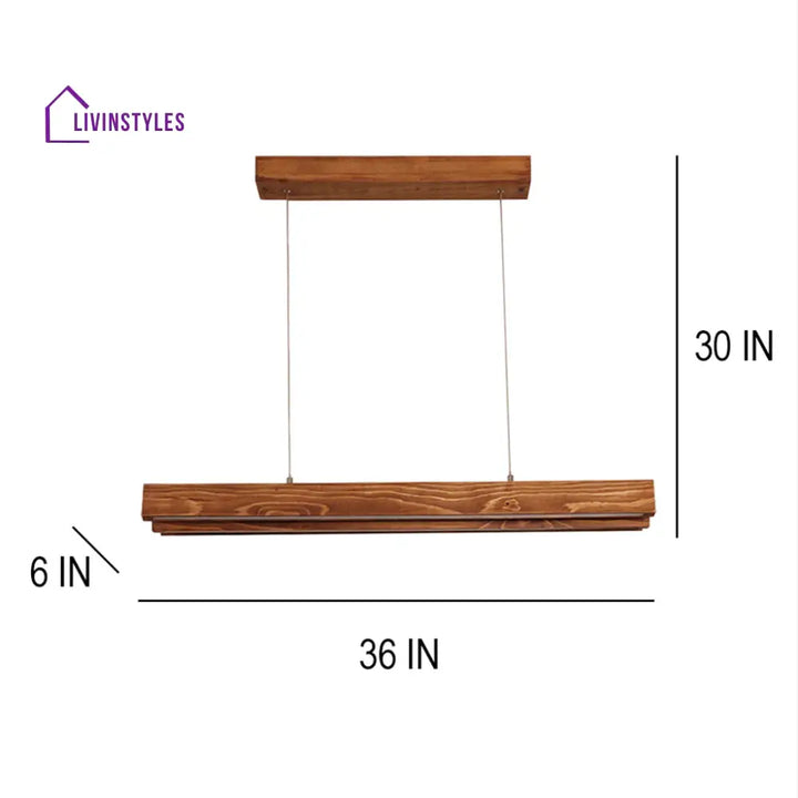 Slimline 36 Trio Wooden Led Hanging Lamp Lamps