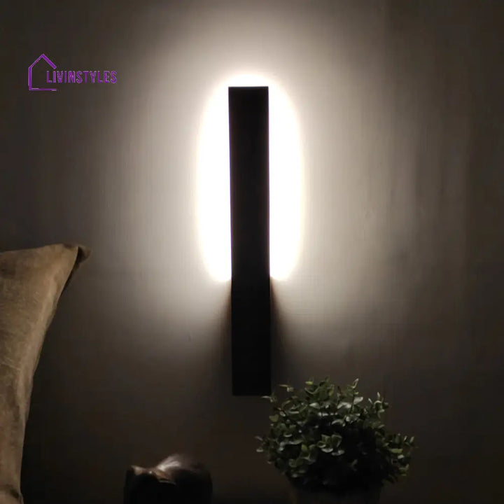 Slimline Brown Wooden Led Wall Light Lights