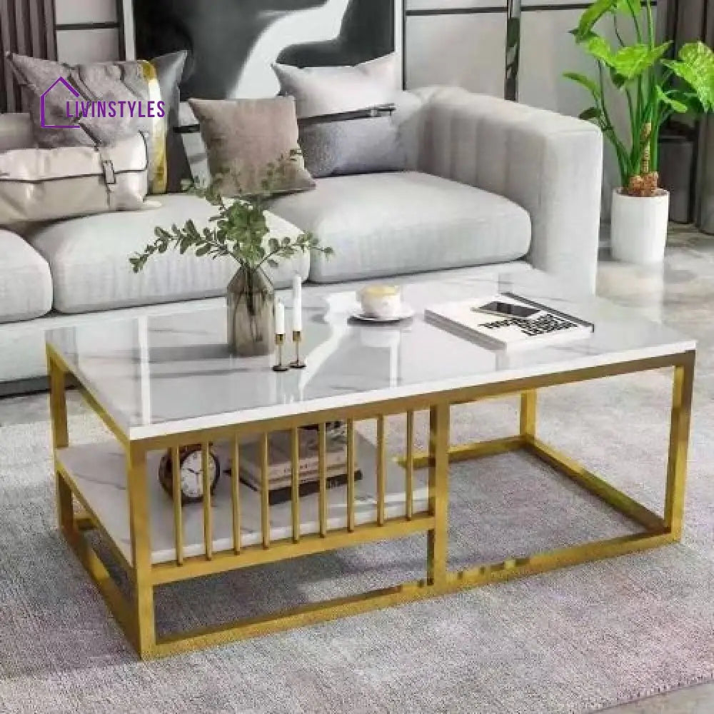 Smita Metal And Marble Center Table
