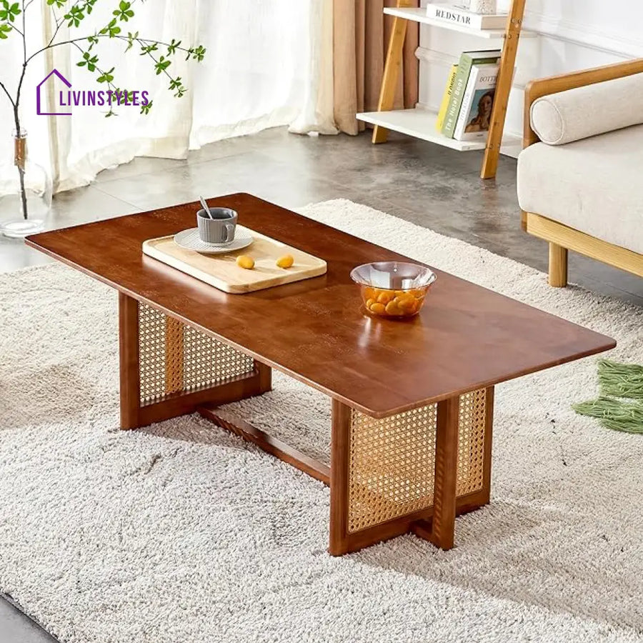 Smith Cane And Solid Wood Coffee Table