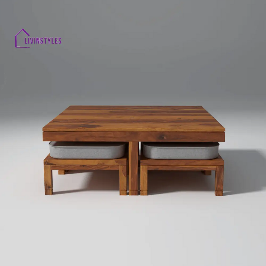 Sneha Sheesham Wood Coffee Table In Light Honey Finish Table