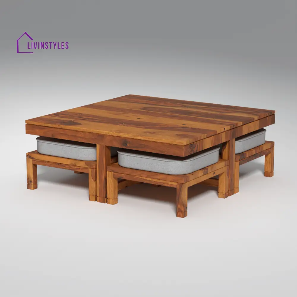 Sneha Sheesham Wood Coffee Table In Light Honey Finish Table