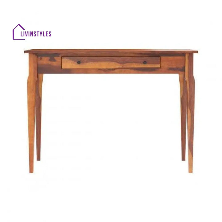 Solid Sheesham Wood Modern Console Table (Standard Honey Finish)