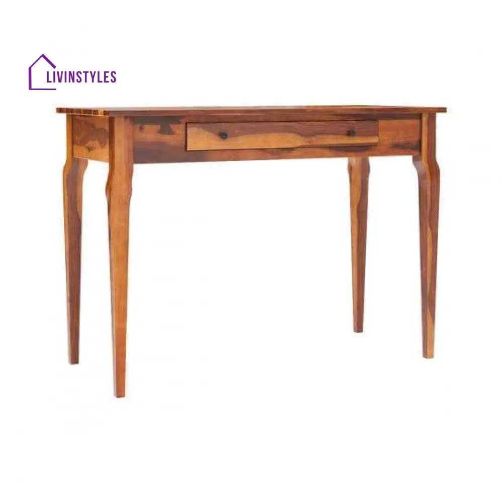 Solid Sheesham Wood Modern Console Table (Standard Honey Finish)