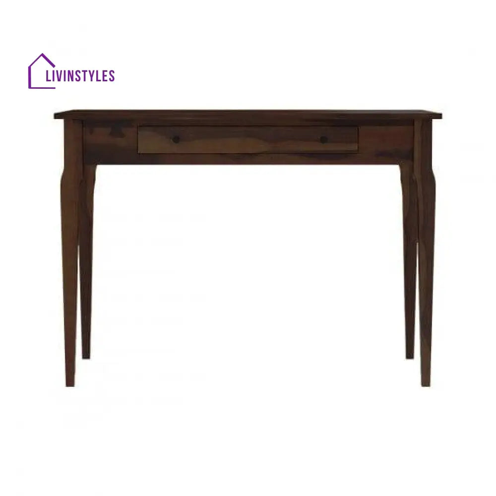 Solid Sheesham Wood Modern Console Table (Standard Walnut Finish)