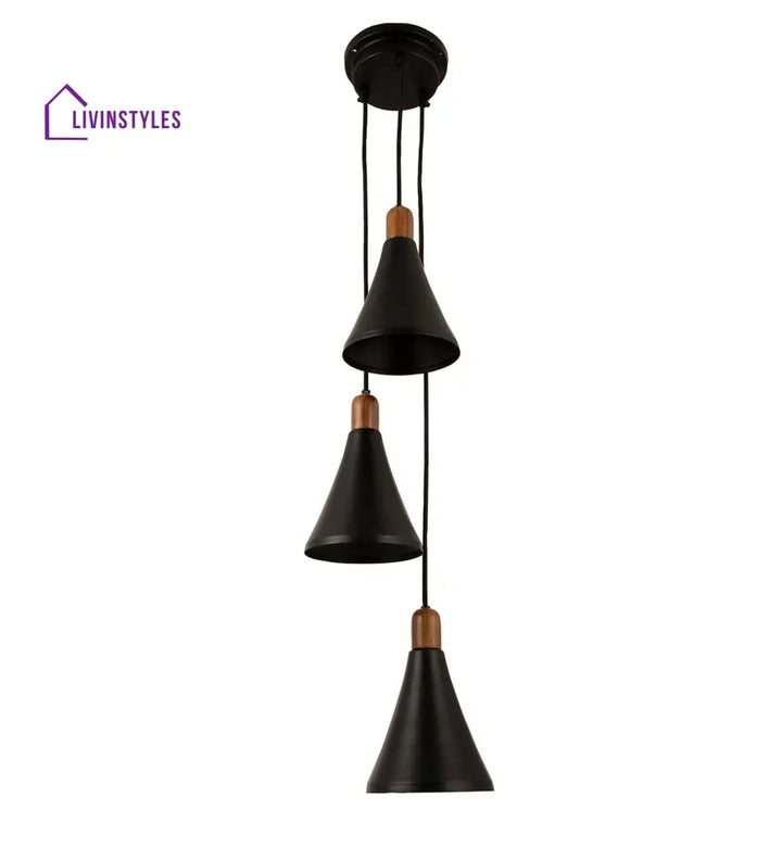 Sonnico Wood 3 Cluster Pendant Light Hanging Lamp