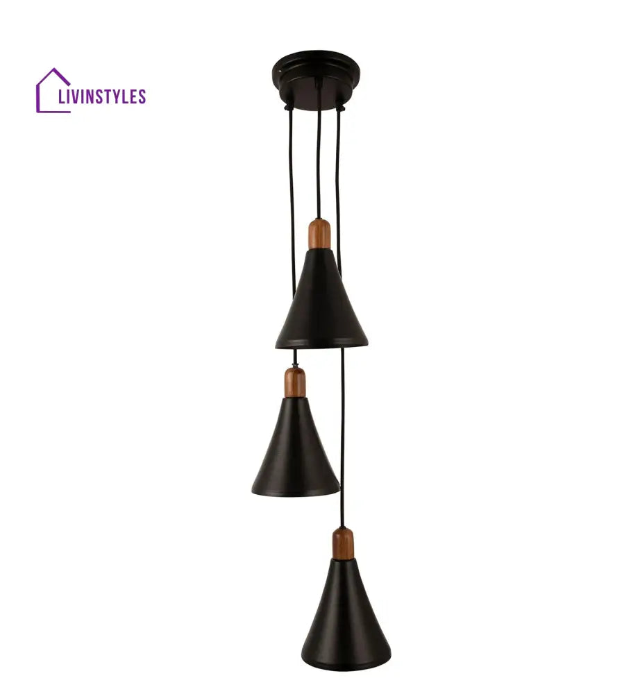 Sonnico Wood 3 Cluster Pendant Light Hanging Lamp