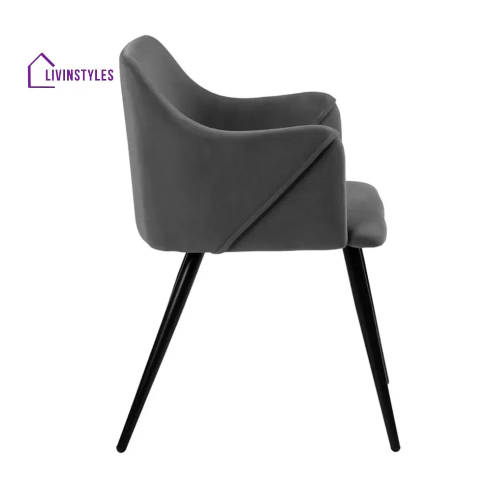 Sophisticated Velvet Dining Designer Chair Grey Furniture