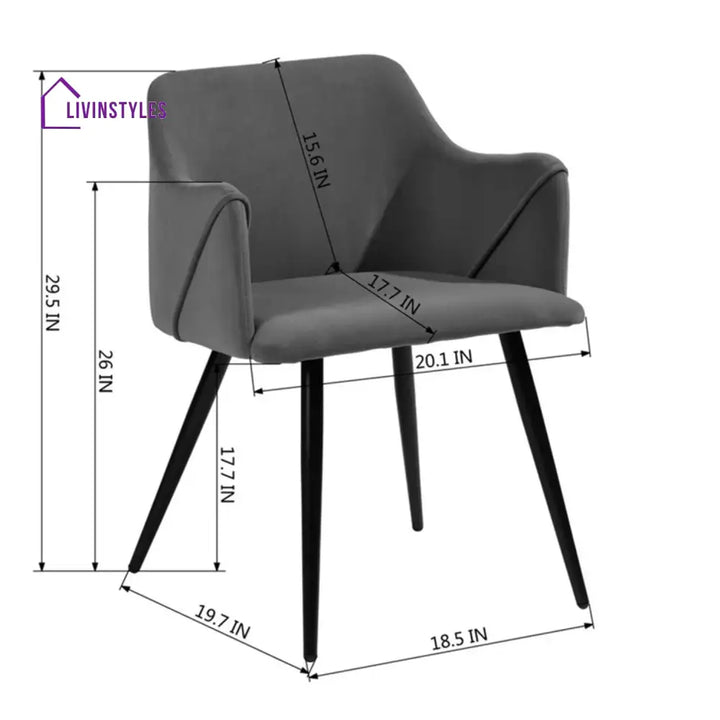 Sophisticated Velvet Dining Designer Chair Grey Furniture