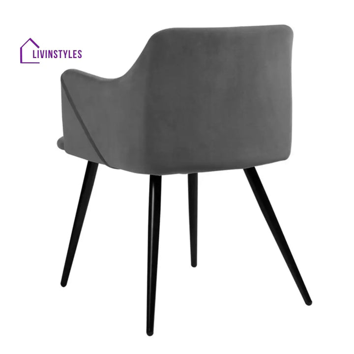 Sophisticated Velvet Dining Designer Chair Grey Furniture