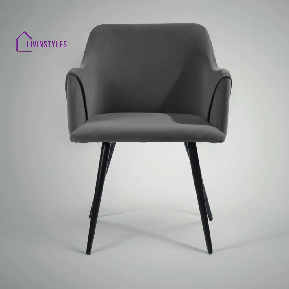 Sophisticated Velvet Dining Designer Chair Grey Furniture