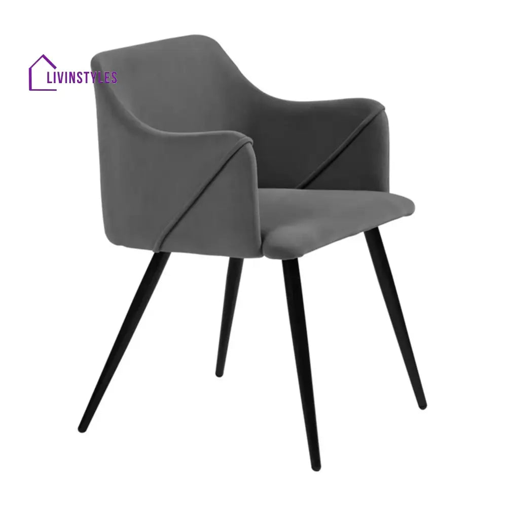 Sophisticated Velvet Dining Designer Chair Grey Furniture