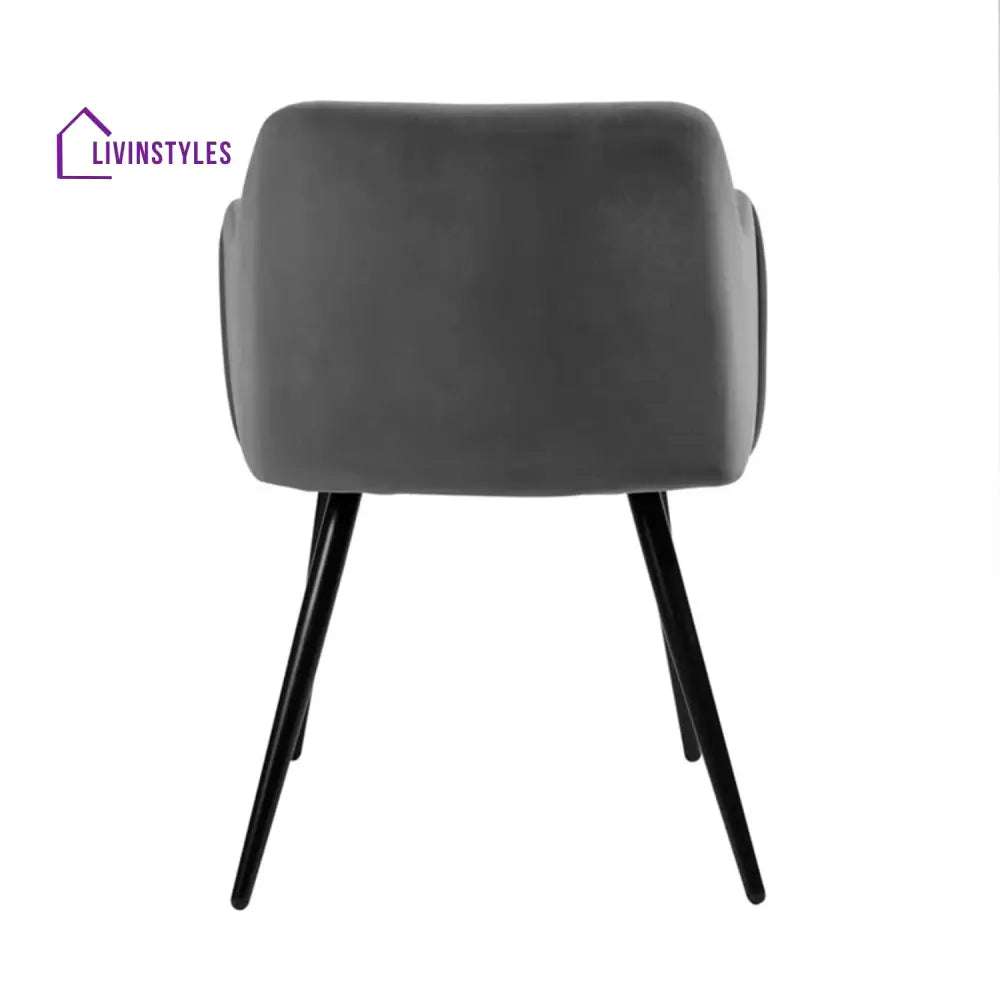 Sophisticated Velvet Dining Designer Chair Grey Furniture