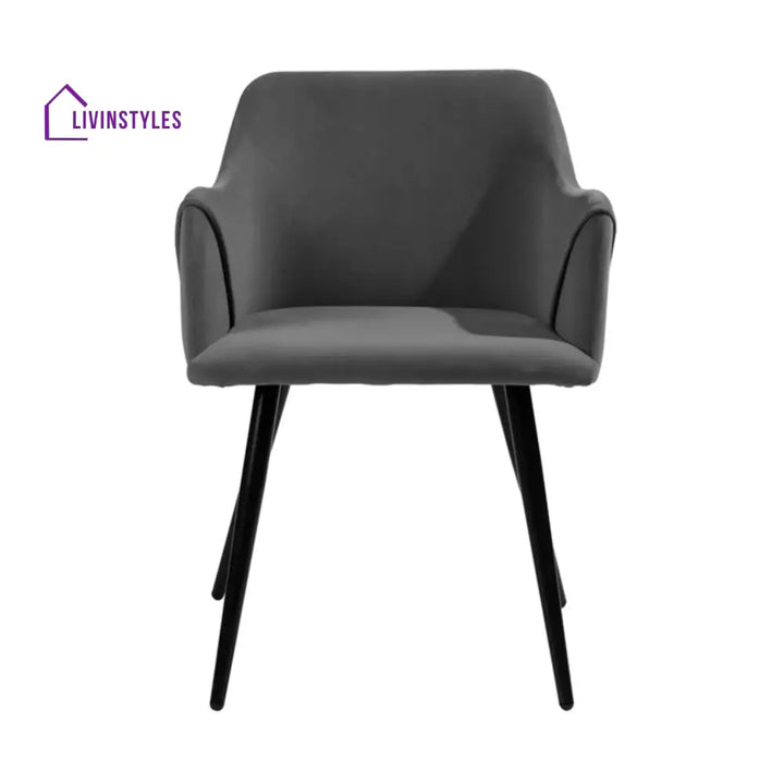 Sophisticated Velvet Dining Designer Chair Grey Furniture