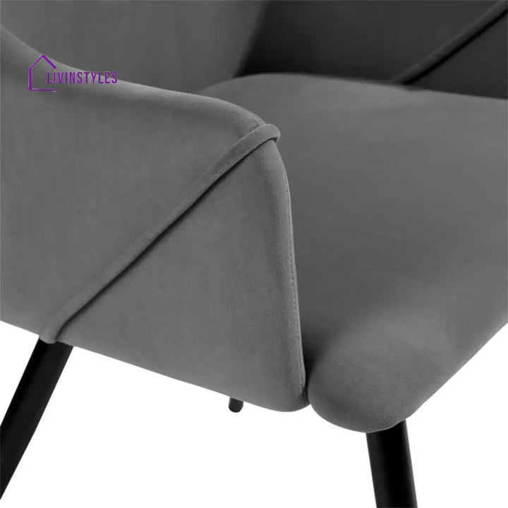 Sophisticated Velvet Dining Designer Chair Grey Furniture