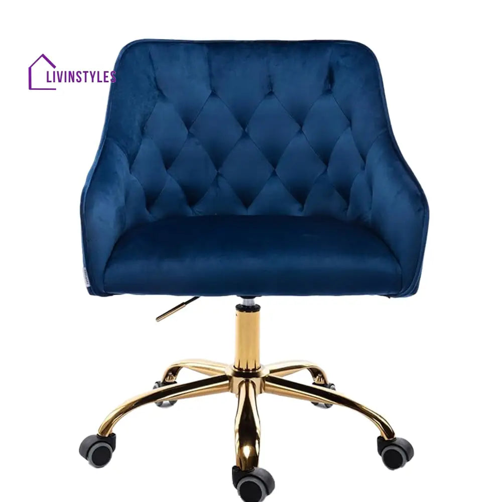 Sophisticated Velvet Office Chair Blue Furniture