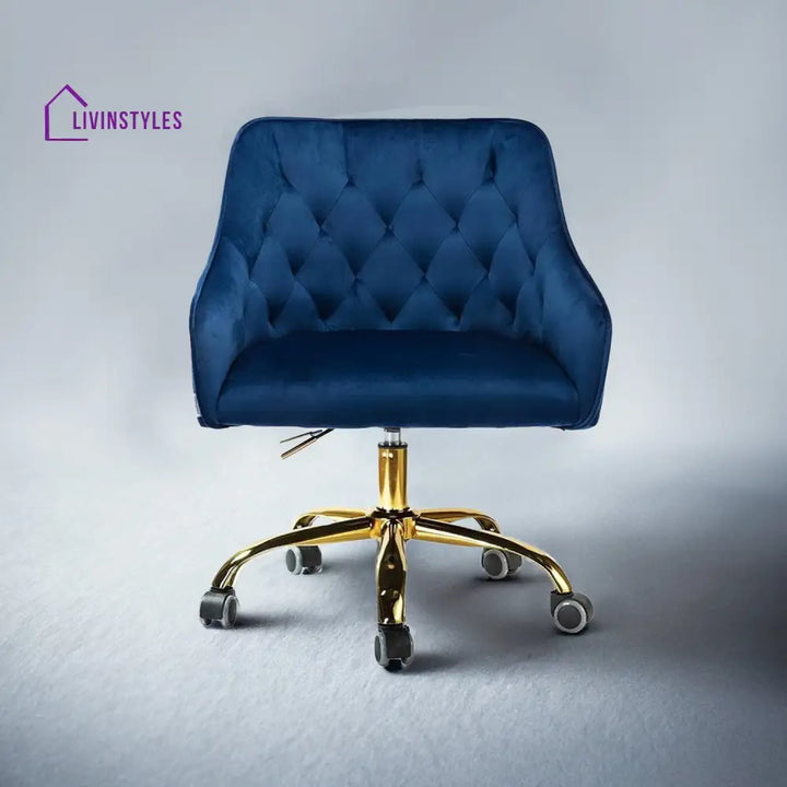 Sophisticated Velvet Office Chair Blue Furniture