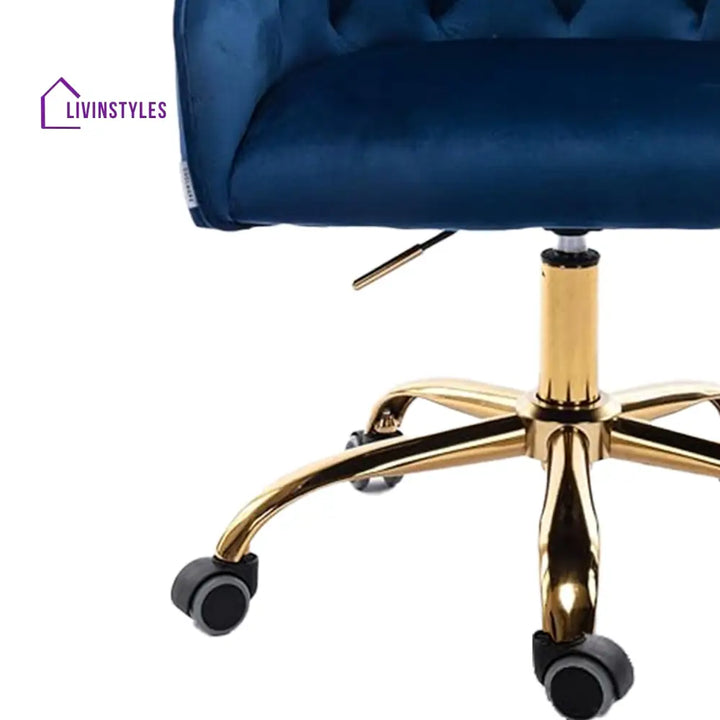 Sophisticated Velvet Office Chair Blue Furniture