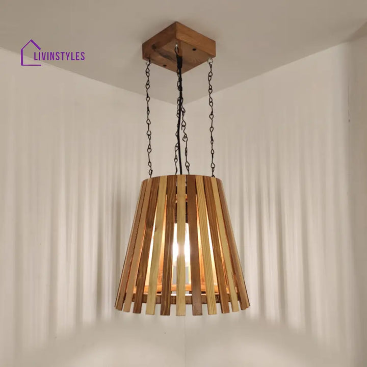 Soyuz Beige And Brown Wooden Single Hanging Lamp Lamps