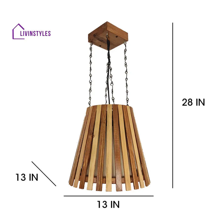 Soyuz Beige And Brown Wooden Single Hanging Lamp Lamps