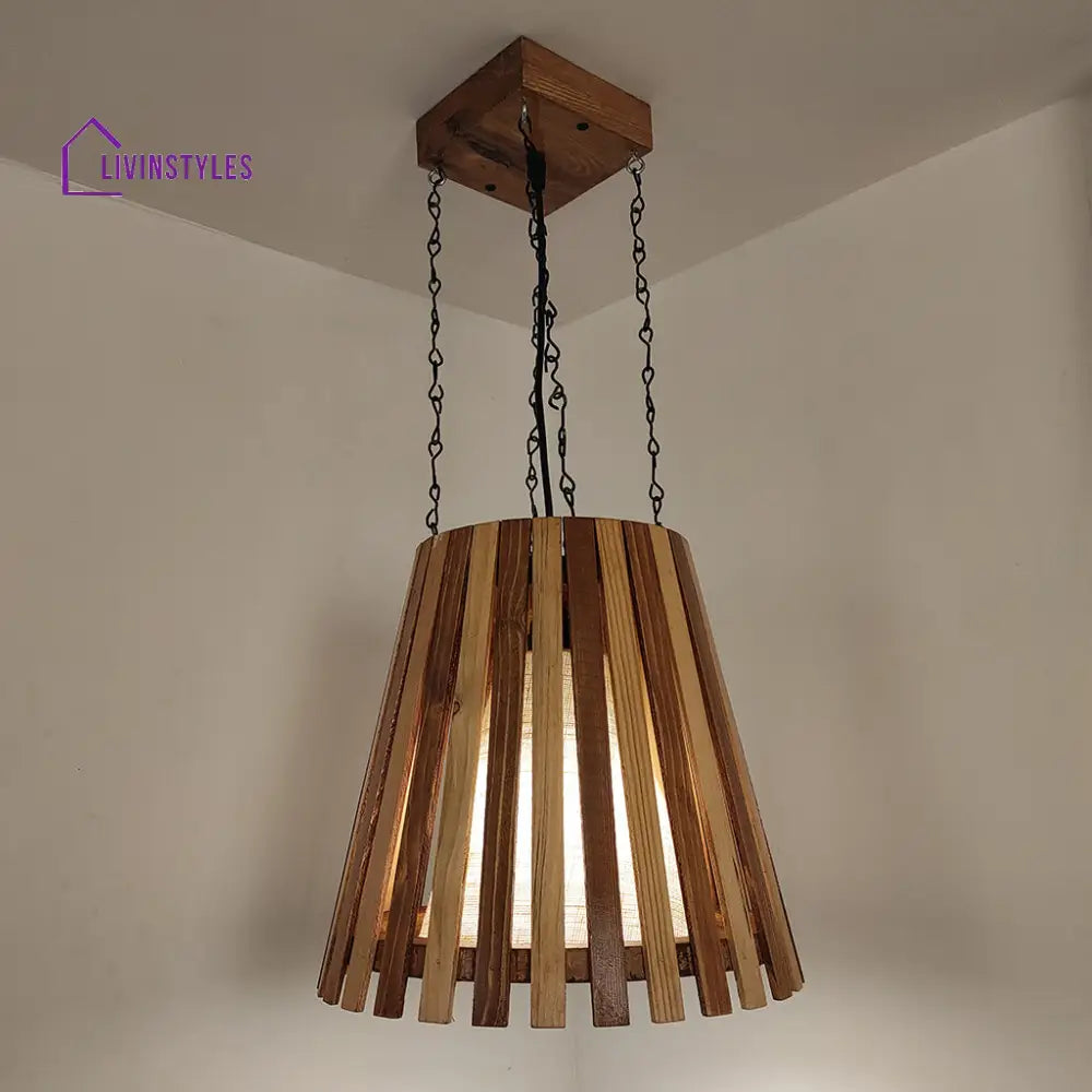 Soyuz Beige And Brown Wooden Single Hanging Lamp Lamps