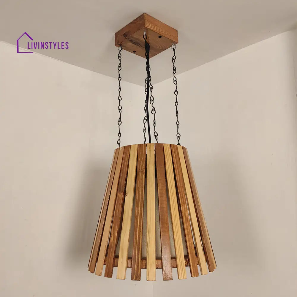 Soyuz Beige And Brown Wooden Single Hanging Lamp Lamps