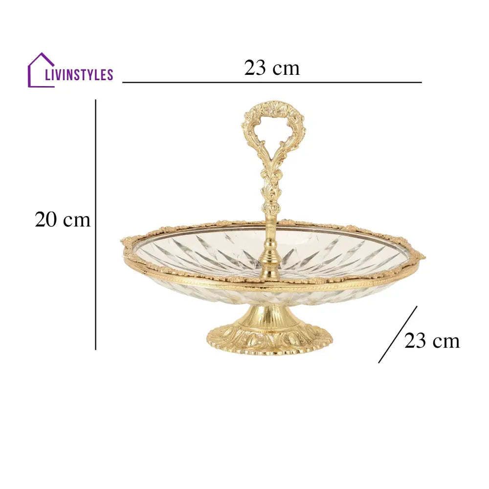 Spearhead Crystal Cake Stand In Gold Cake Stand