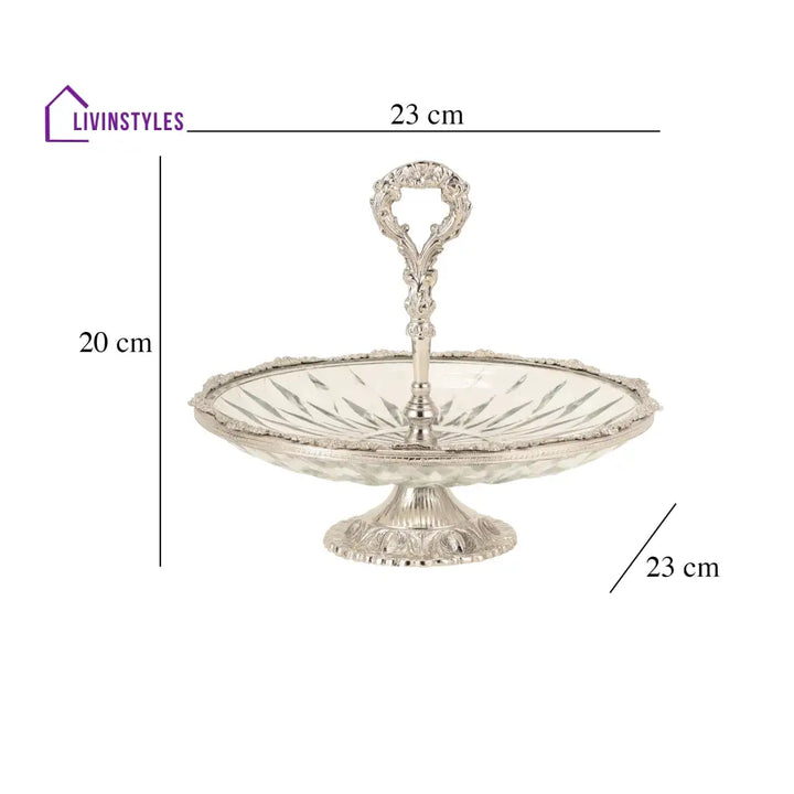 Spearhead Crystal Cake Stand In Silver Cake Stand