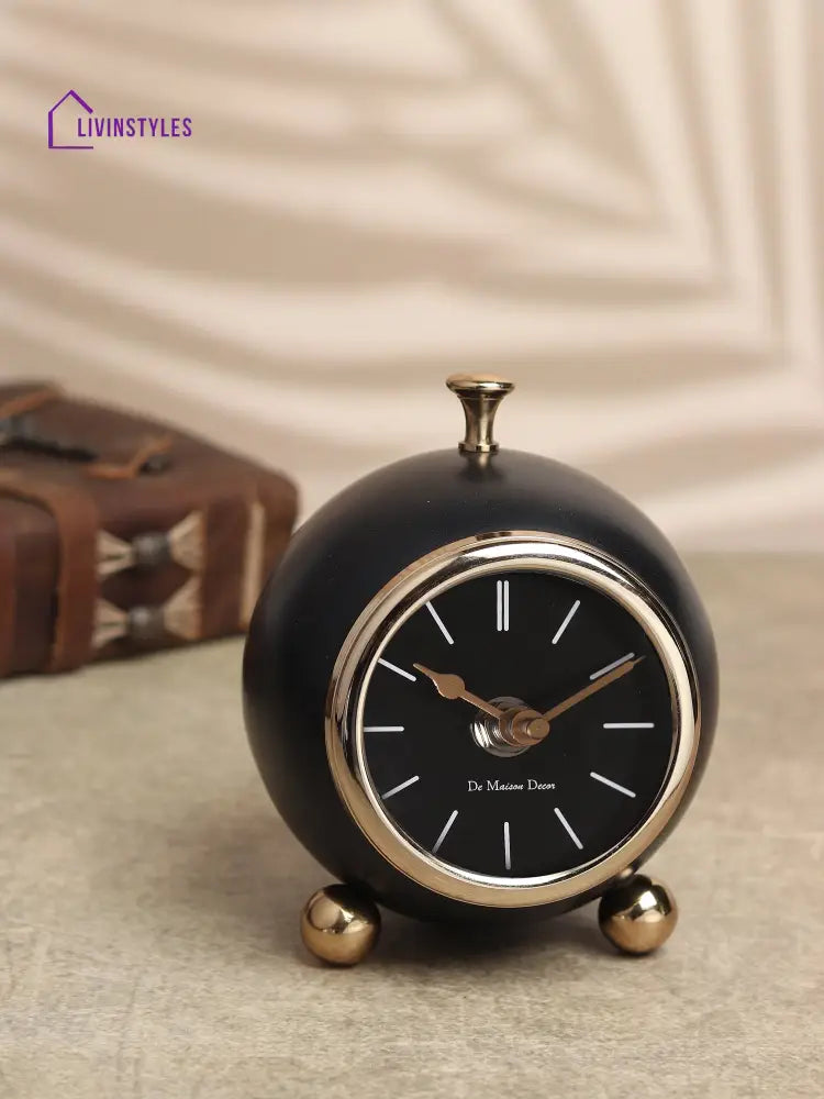 Sphere Timekeeper Black Finish Table Clock