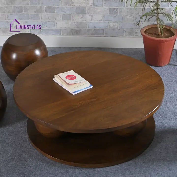 Spherica Solid Wood Contemporary Modern Round Center Table