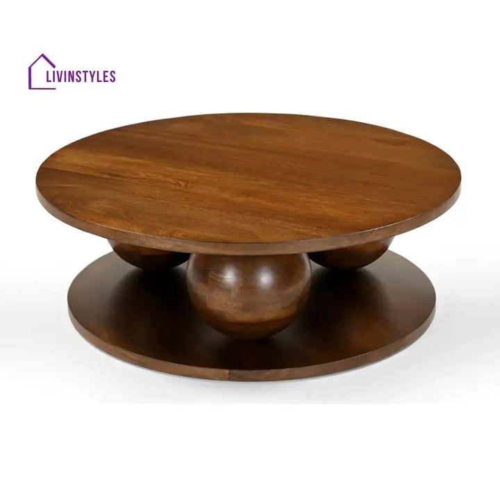 Spherica Solid Wood Contemporary Modern Round Center Table