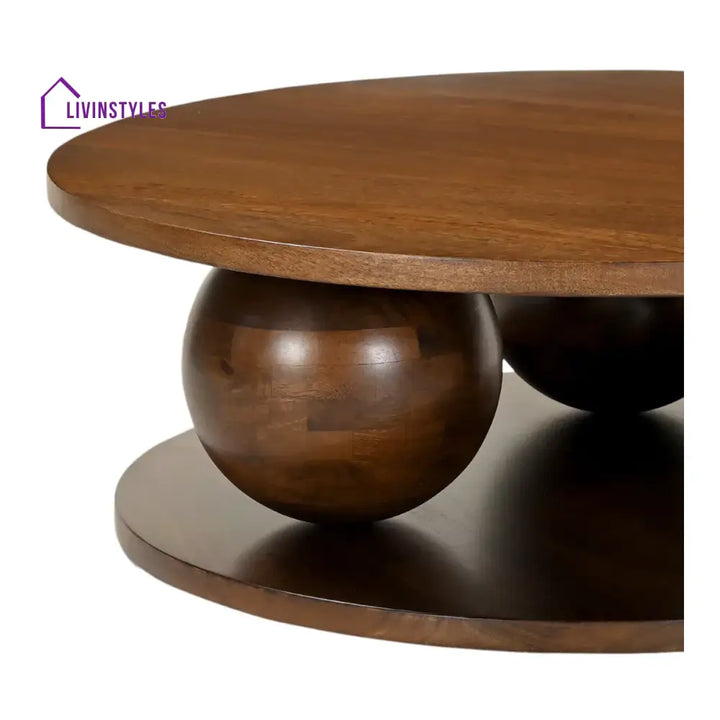 Spherica Solid Wood Contemporary Modern Round Center Table