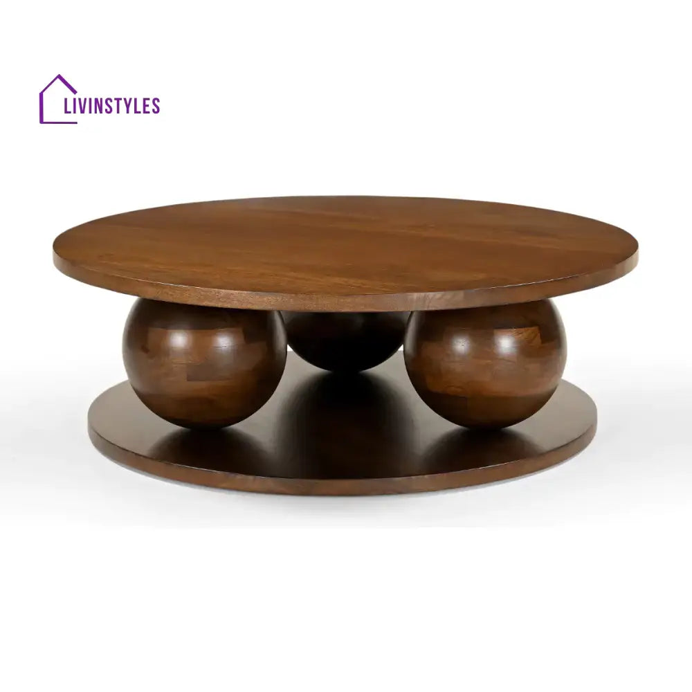 Spherica Solid Wood Contemporary Modern Round Center Table