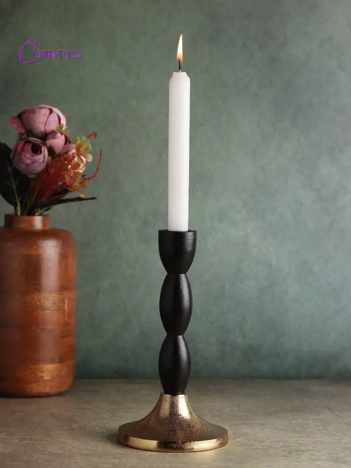 Spiral Candle Holder Black/Gold Holder