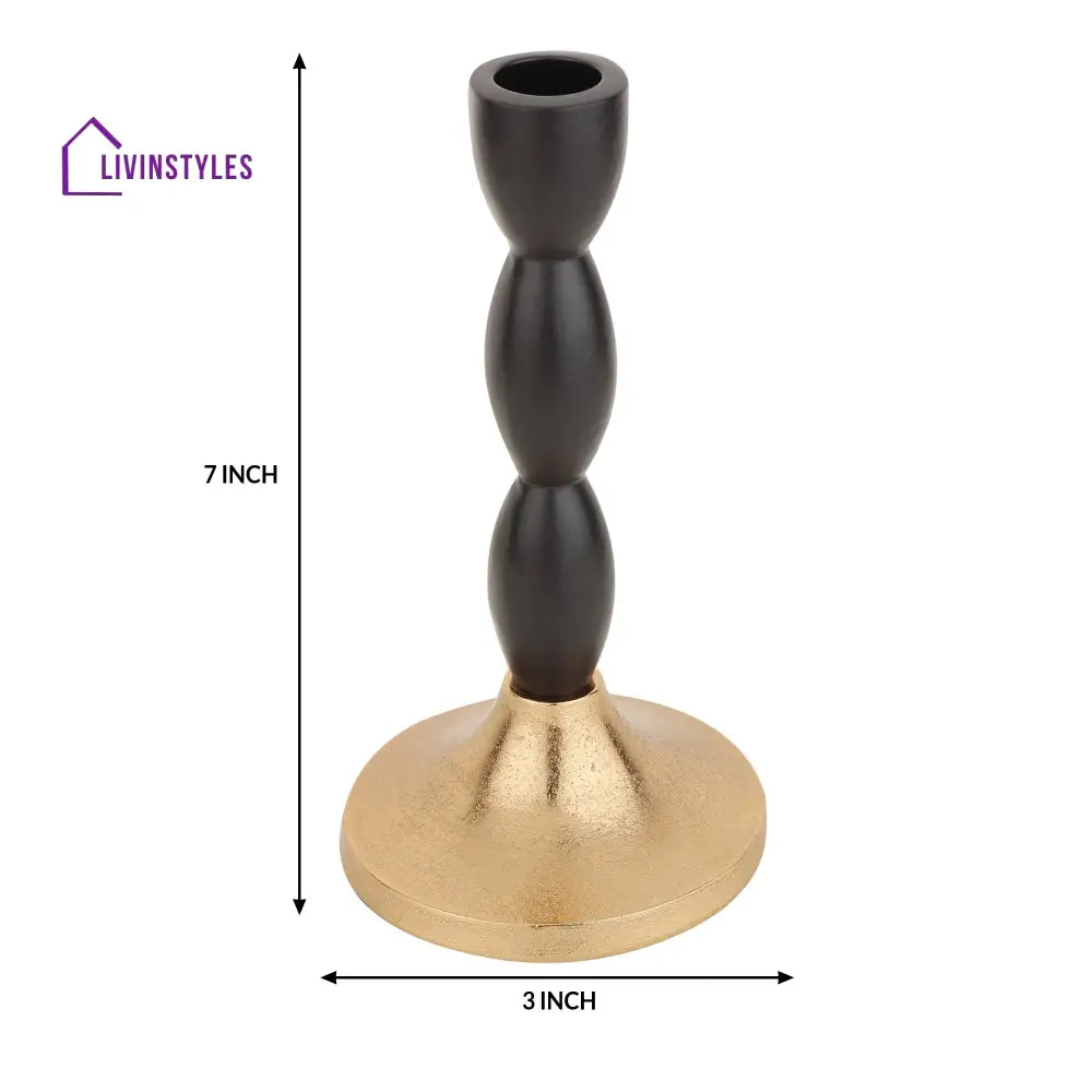 Spiral Candle Holder Black/Gold Holder