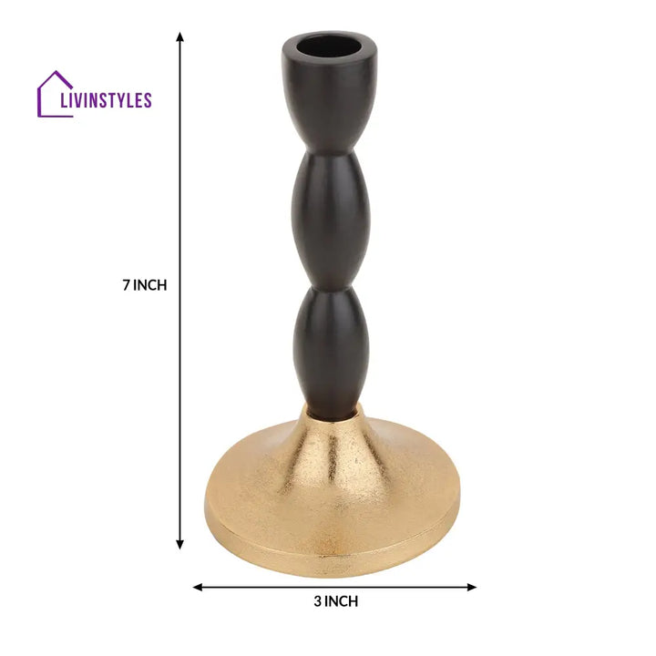 Spiral Candle Holder Black/Gold Holder