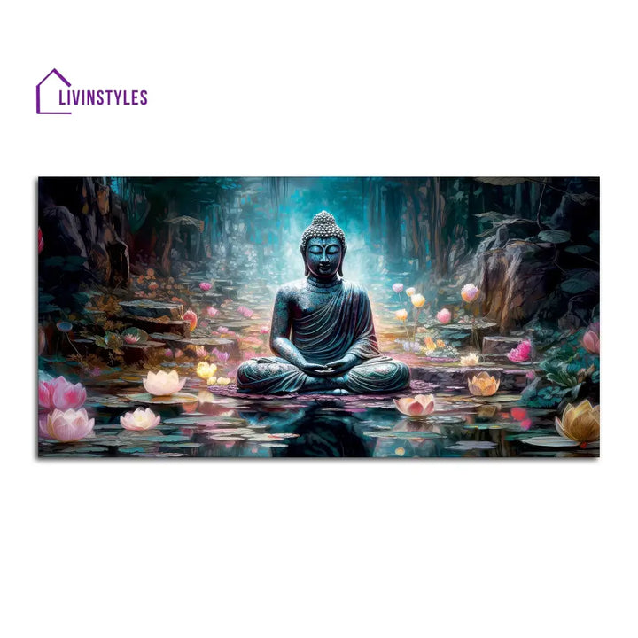 Spiritual Buddha Statue Premium Canvas Wall Painting