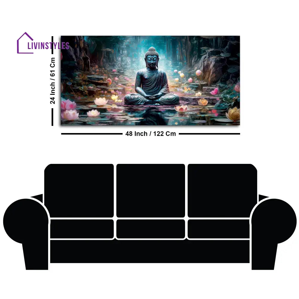 Spiritual Buddha Statue Premium Canvas Wall Painting