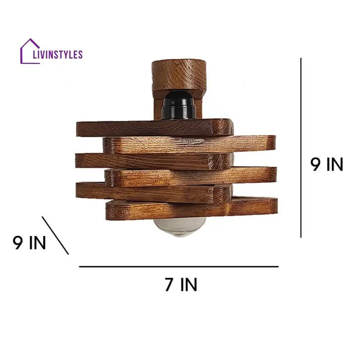 Star Brown Wooden Wall Light Lights