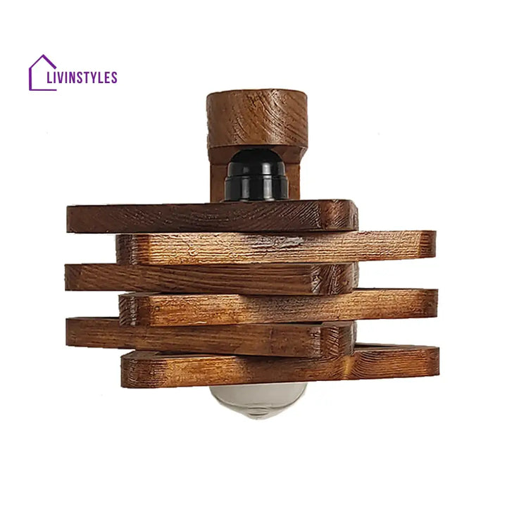 Star Brown Wooden Wall Light Lights