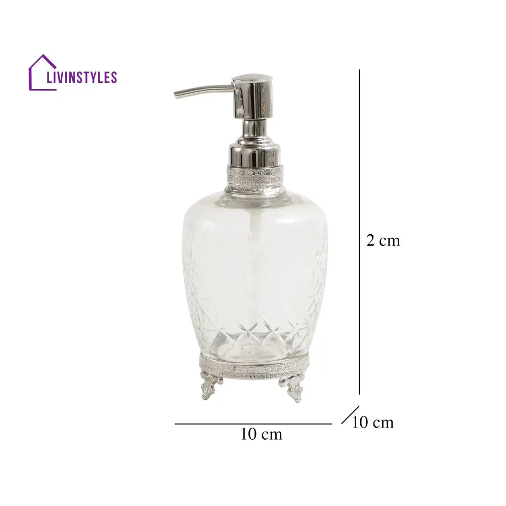 Starlight Crystal Cut Dispenser In Silver