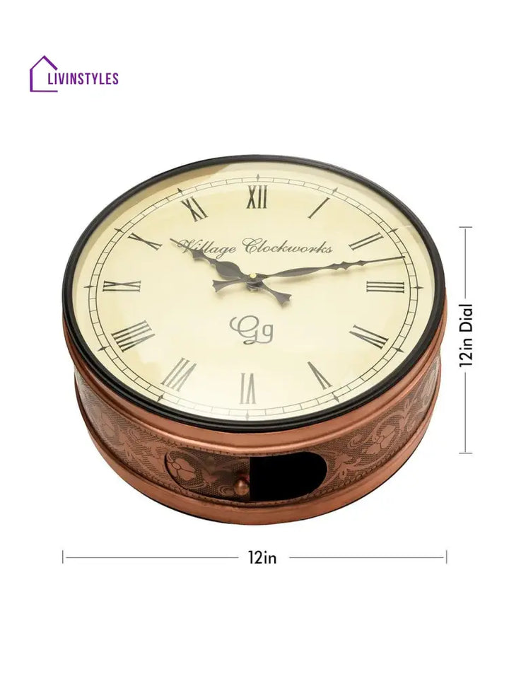 Station Clock Copper 12 Inches