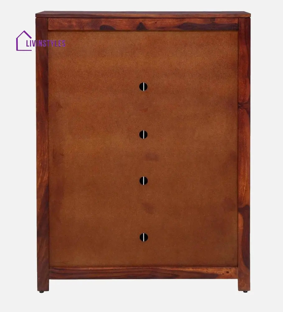 Stigen Sheesham Wood Shoe Cabinet In Honey Oak Finish